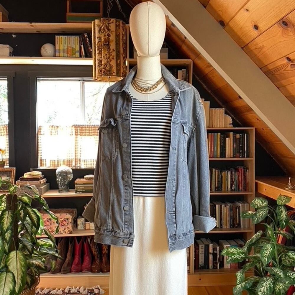 Striped Tank Top Black White 90s Vintage Basic